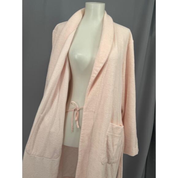Hanro Bathrobe Womens Small Belted Shawl Collar Terry Robe Fleece Lined Lounge - Picture 7 of 12